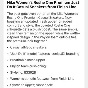 women's roshe one premium just do it casual sneakers from finish line